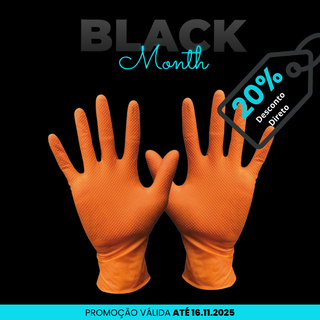 Luvas de Nitrilo Laranjas Texturizadas 8 g - Caixa com 50 Unidades