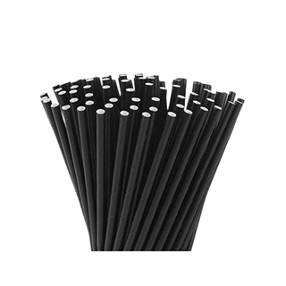 Palhinhas de Papel Pretas 20 cm - 500 Unidades