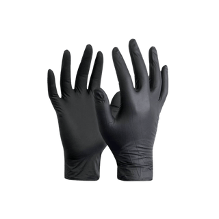 Guantes de nitrilo negros de tamaño extra grueso
 Caja de 100