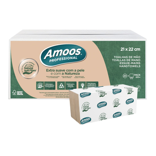 Papel Toalha de Mão Zig Zag Amoos Naturally Soft - 4000 Toalhas