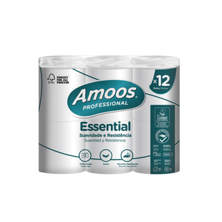 Papel Higiénico Amoos Profissional Essential 24 Metros - 12 Rolos