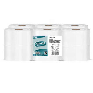 Papel Higiénico Industrial Amoos - 12 Rolos de 75 Metros
